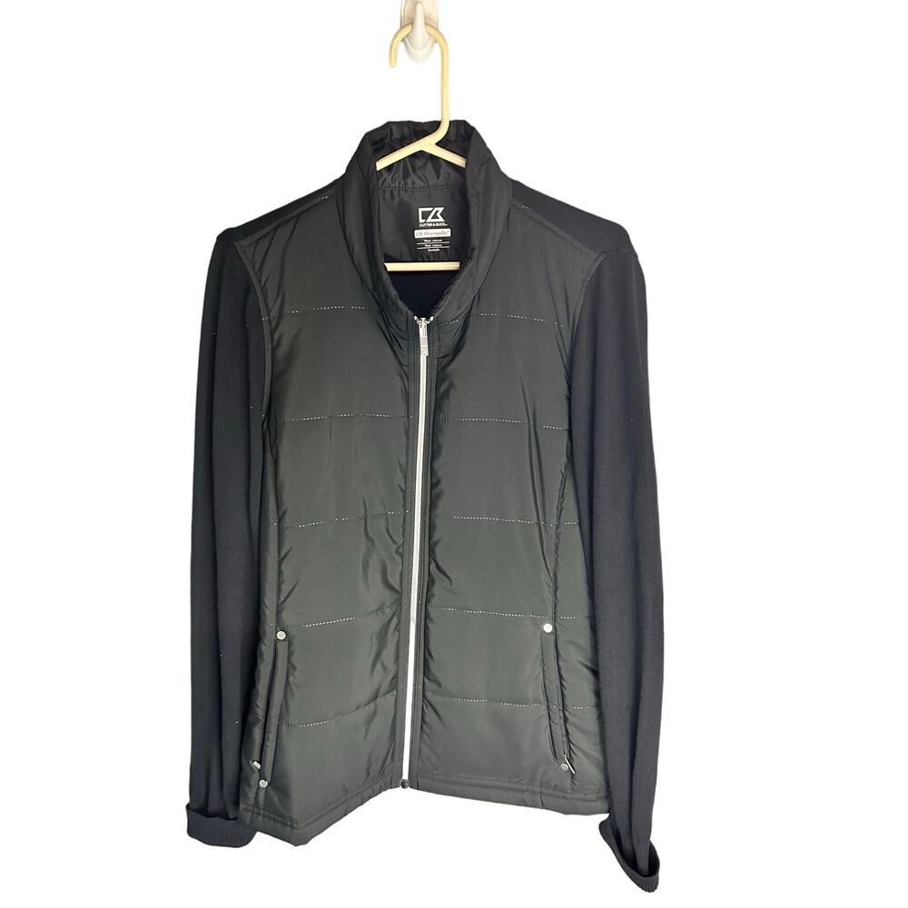 Cutter & Buck black unisex stealth hybrid quilted full zip windbreaker sizeL EUC